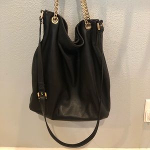 Micheal Kors black leather bag
